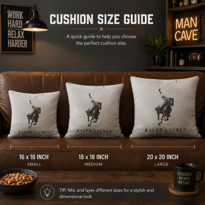 Polo Player Cushion | Premium Velvet Suede | Double-Sided Print
