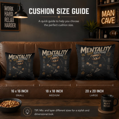 Mentality Teddy Cushion | Premium Velvet Suede | Double-Sided Print