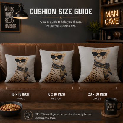 Luxury Cheetah Velvet Suede Decorative Cushion | Premium Double-Sided Print