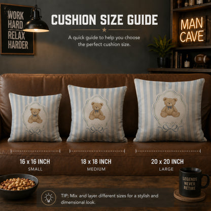 Cute Teddy Bear Baby Cushion | Premium Velvet Suede | Double-Sided Print