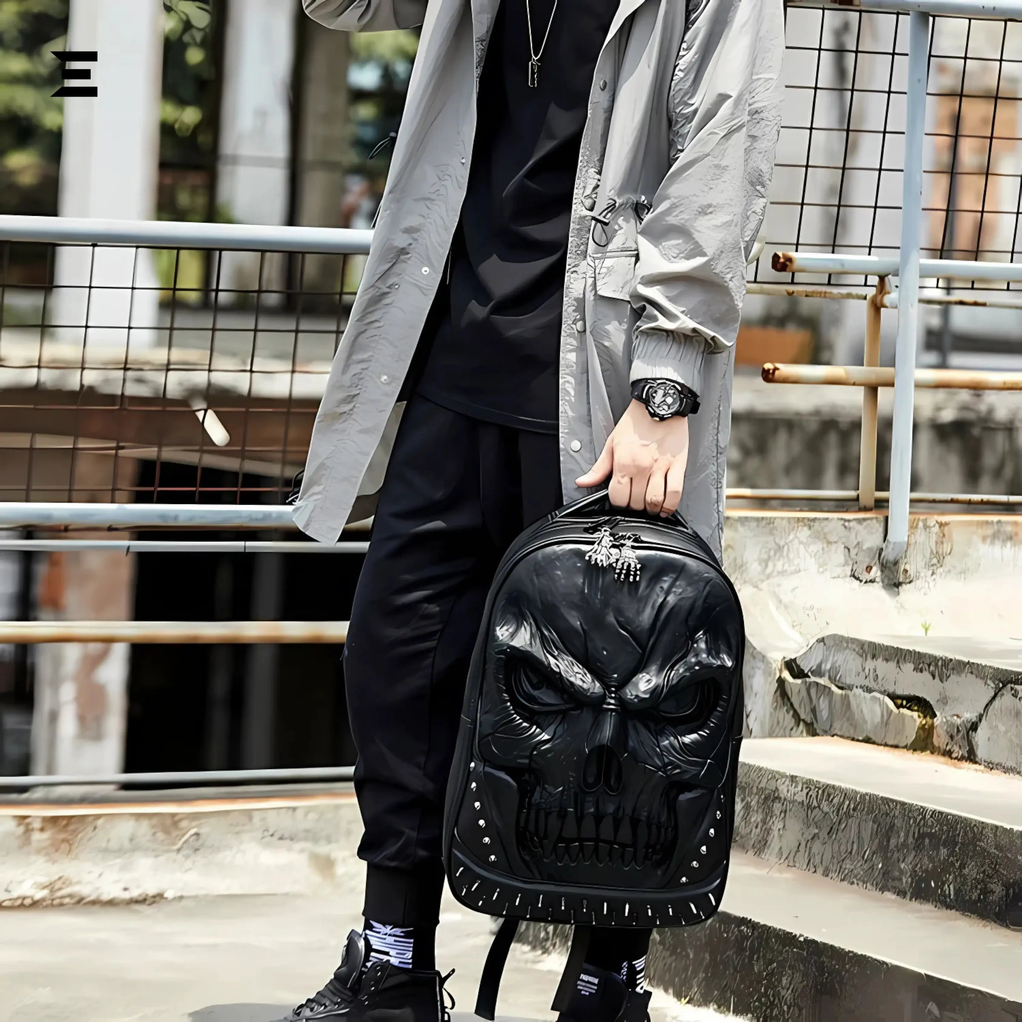 3D Skull Backpack – PU Leather Rock Style Laptop & Travel Bag - IBRELIA™ IBRELIA