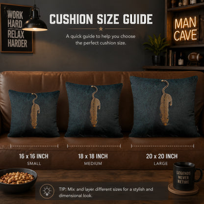 Majestic Leopard Art Cushion | Premium Velvet Suede | Double-Sided Print
