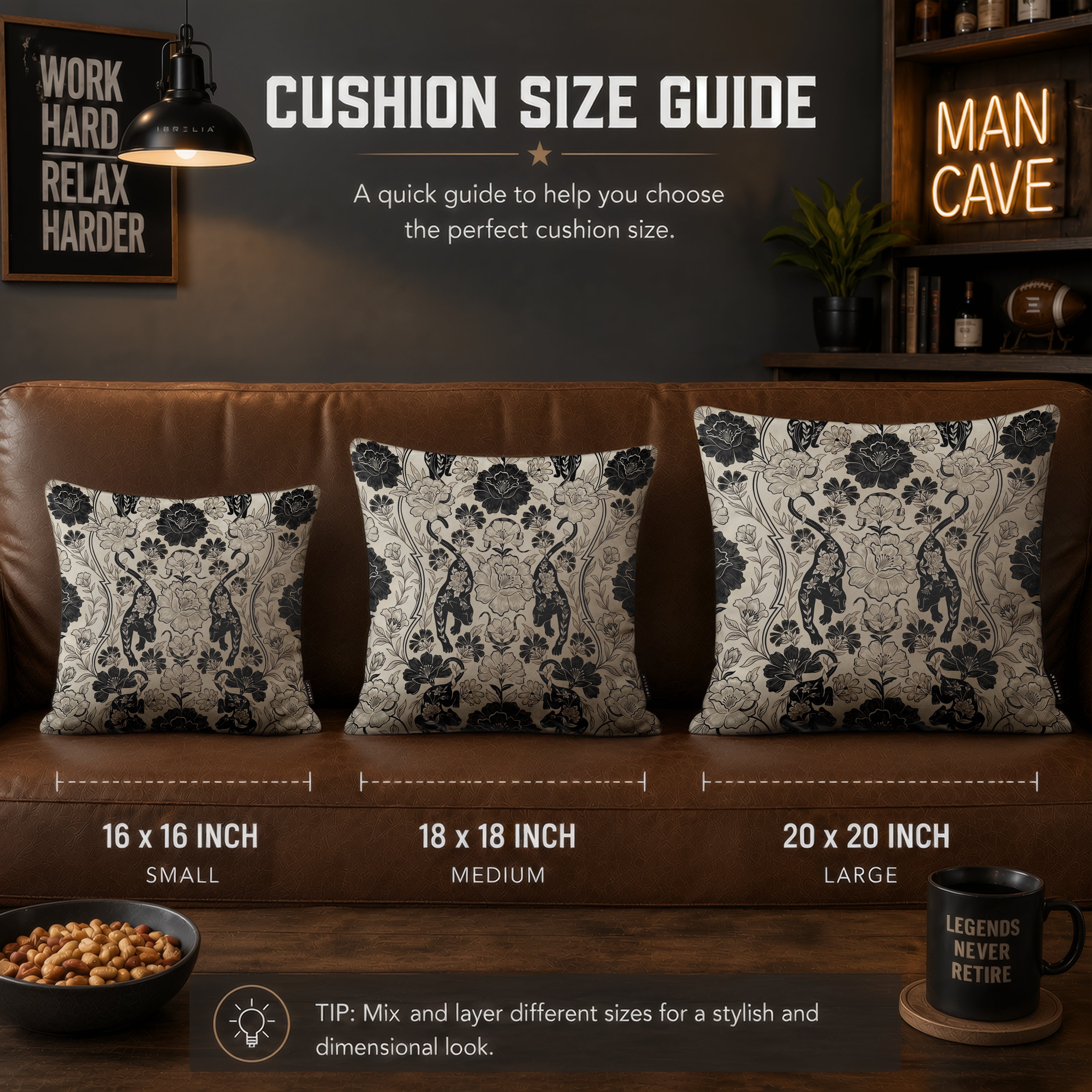 Elegant Black & White Floral Damask Cushion | Premium Velvet Suede | Double-Sided Print