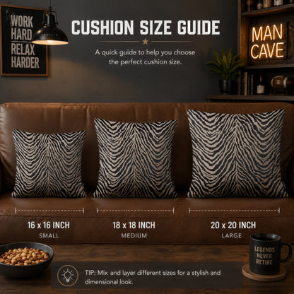Modern Zebra Pattern Cushion | Premium Velvet Suede | Double-Sided Print