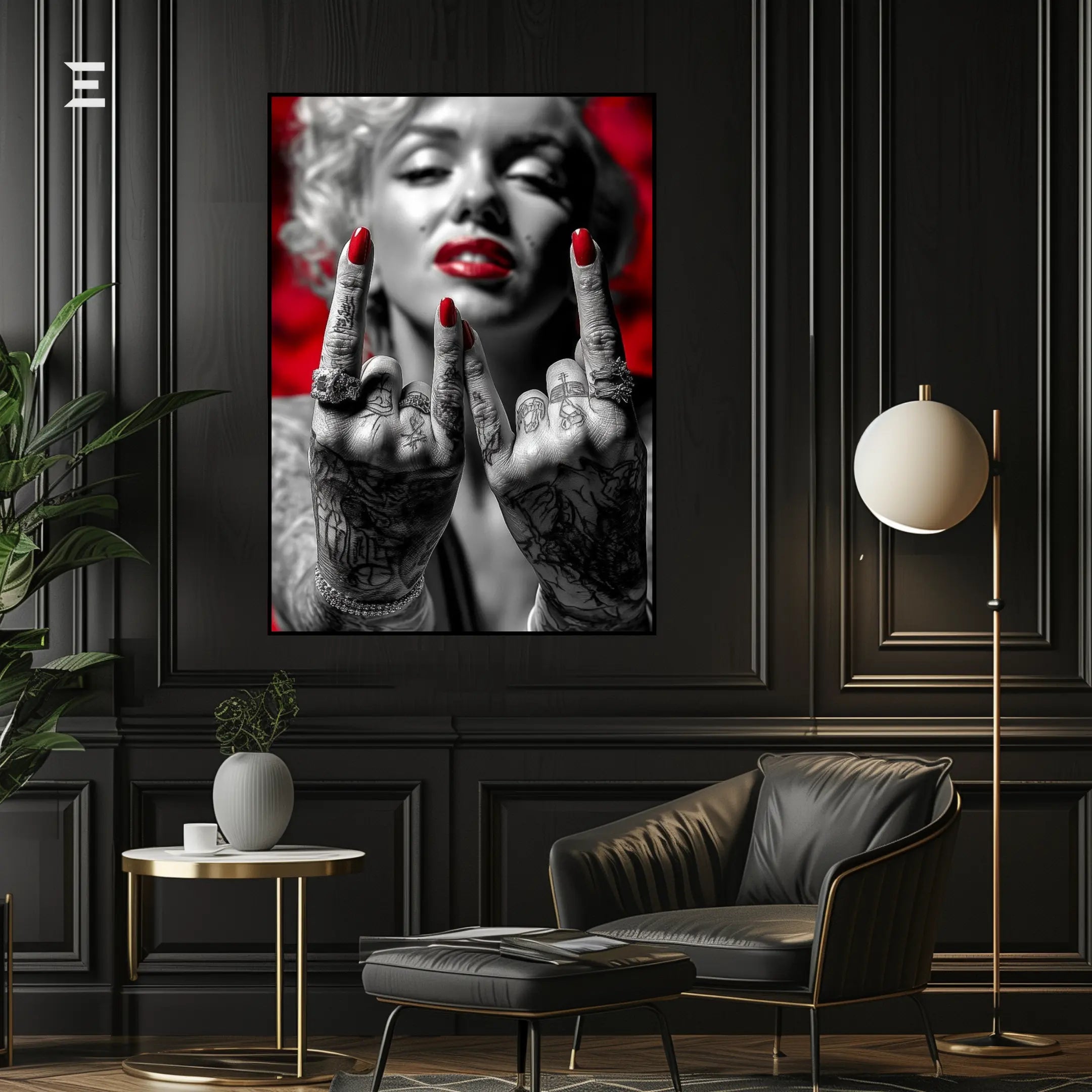 Marilyn Monroe Graffiti Pop Art Resin Wall Art – “Red Lips & Inked Attitude” Edition | IBRELIA IBRELIA
