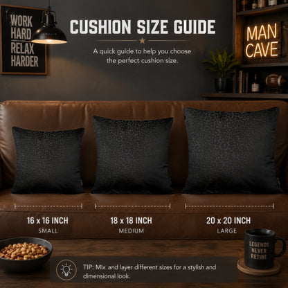 Midnight Leopard Print Cushion | Premium Velvet Suede | Double-Sided Print