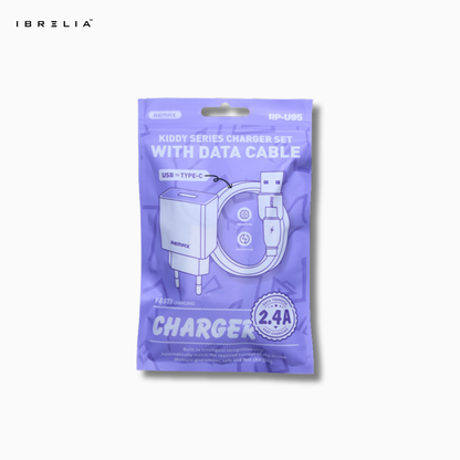 REMAX Kiddy 2.4A Fast Charger Set with Data Cable RP-U95 | IBRELIA™