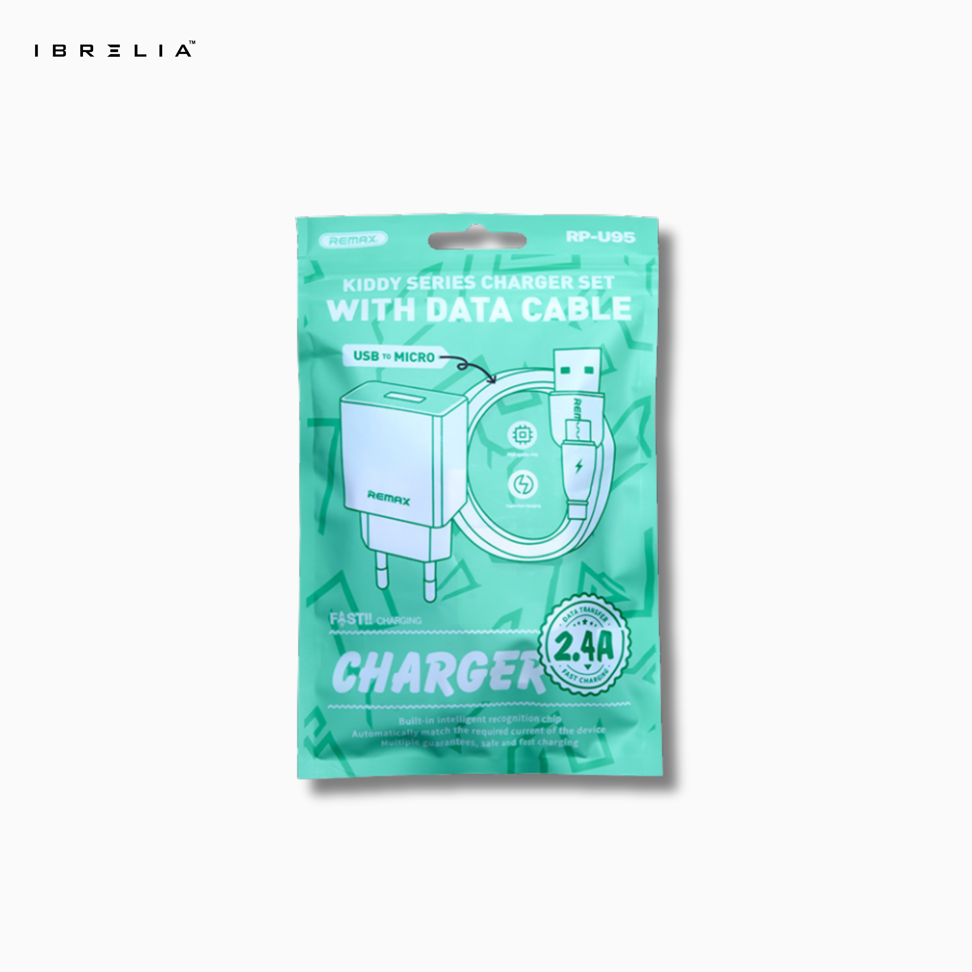 REMAX Kiddy 2.4A Fast Charger Set with Data Cable RP-U95 | IBRELIA™