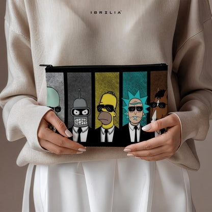 Iconic Cartoon Legends Makeup & Pencil Pouch – Double-Sided Print – IBRELIA™ IBRELIA