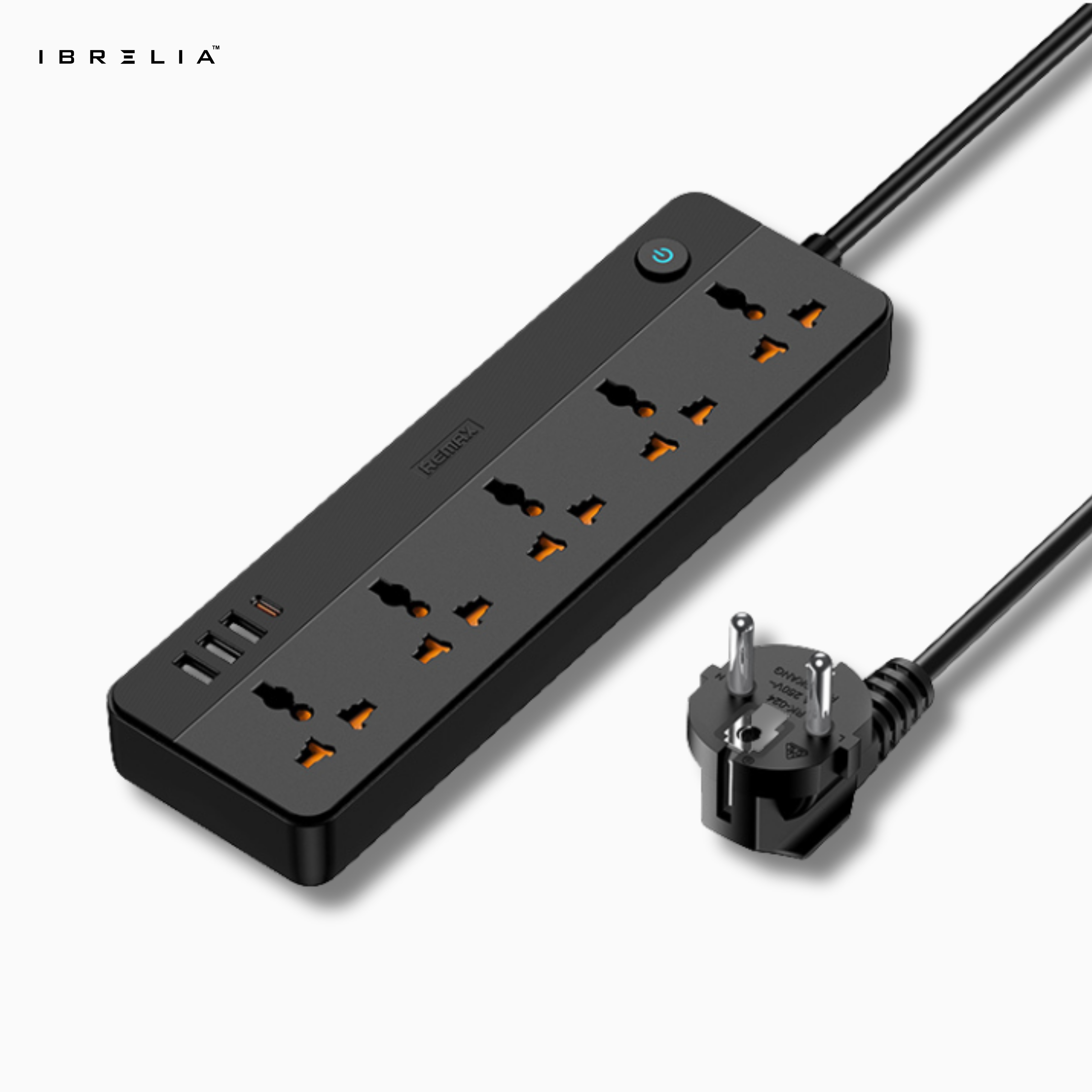 REMAX Kiddy 30W 3A1C 5-Outlet Power Strip RP-U160 (EU) | IBRELIA™