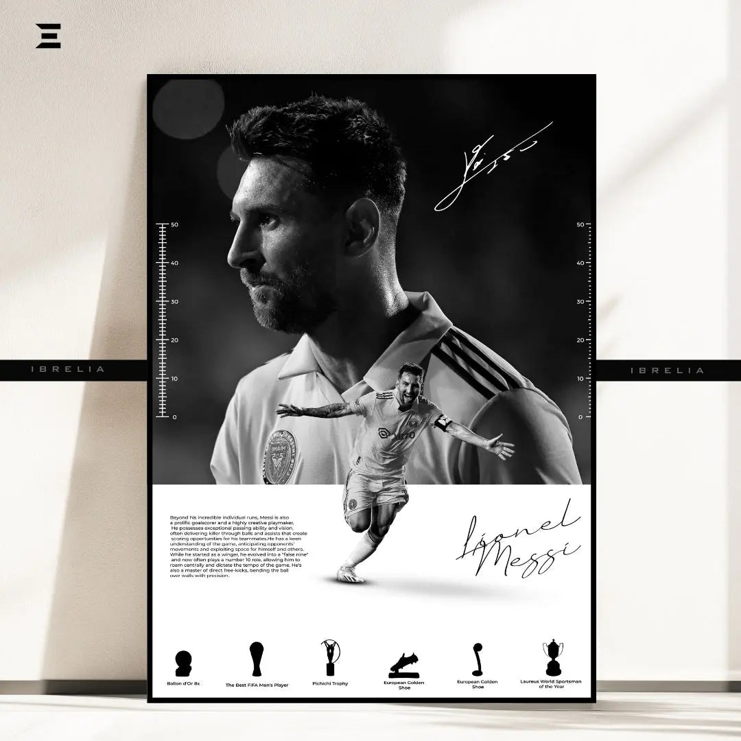 Premium Resin Coated Wall Art – Lionel Messi Printed Signature Collectible Frame | IBRELIA Pakistan IBRELIA