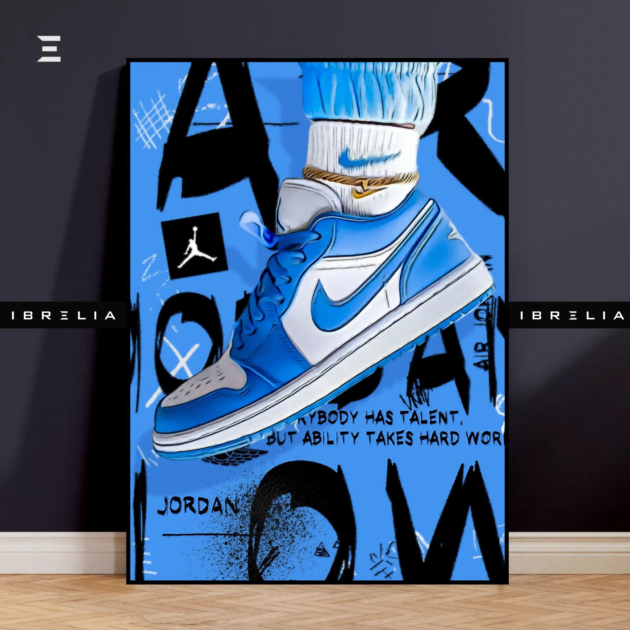 Air Jordan Graffiti Pop Art Resin Wall Art – “Hard Work” Edition | IBRELIA IBRELIA