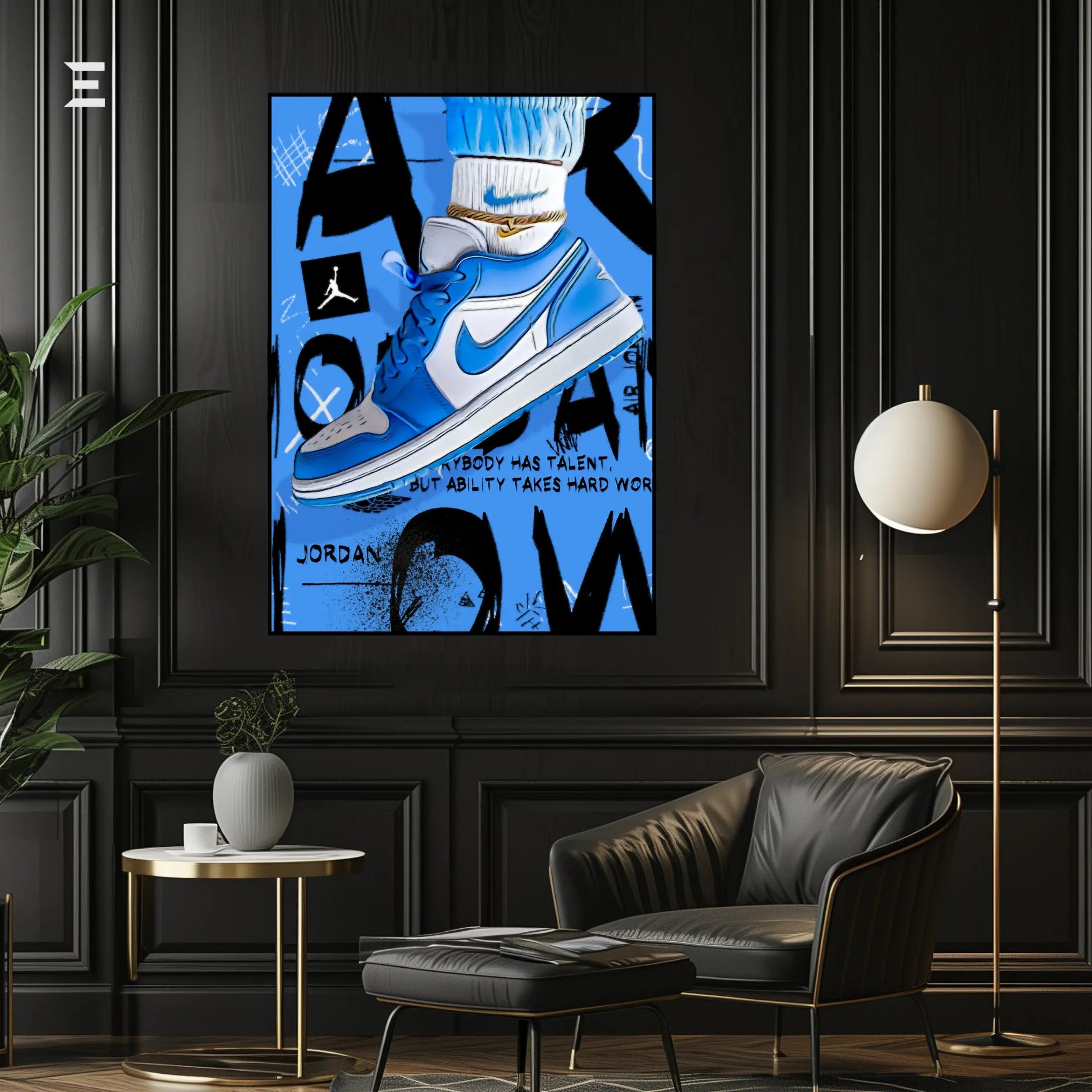 Air Jordan Graffiti Pop Art Resin Wall Art – “Hard Work” Edition | IBRELIA IBRELIA