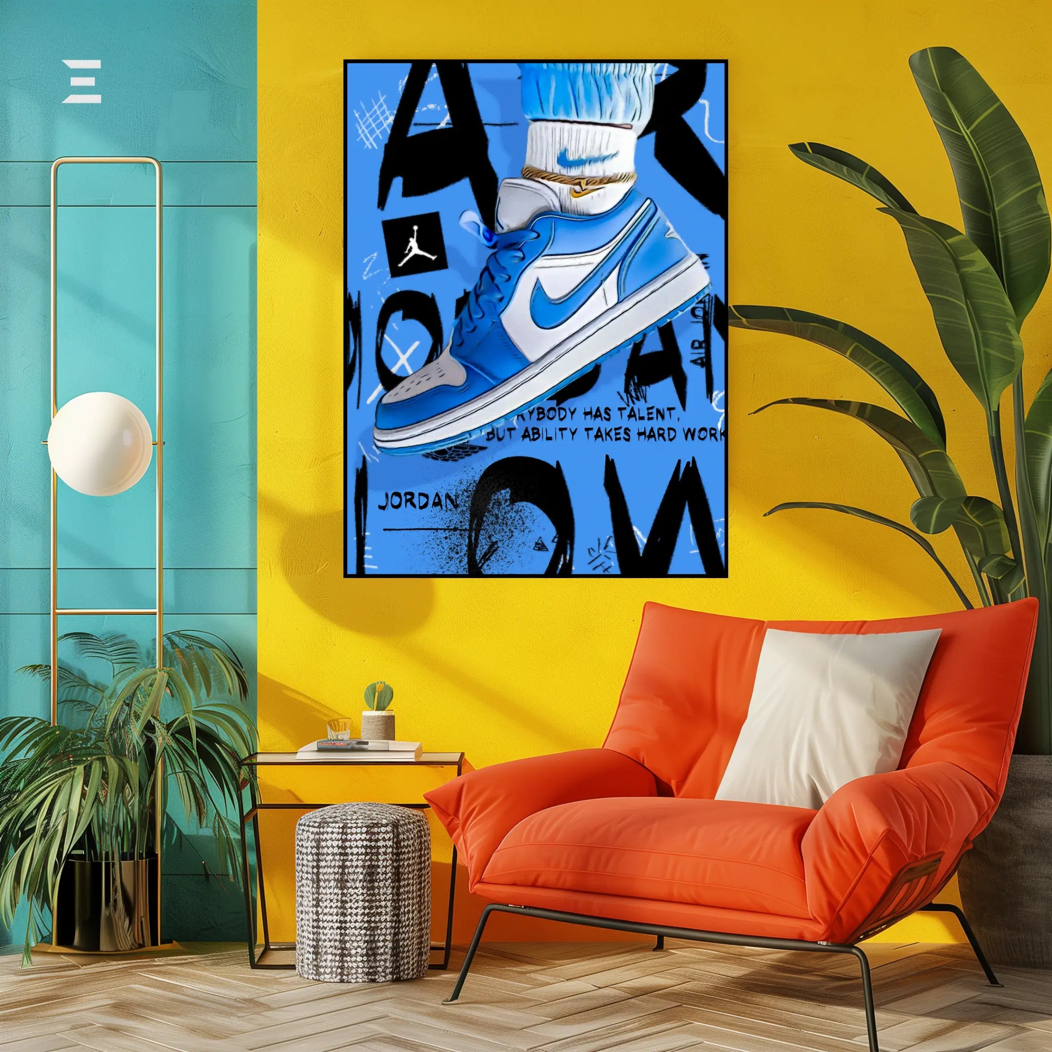 Air Jordan Graffiti Pop Art Resin Wall Art – “Hard Work” Edition | IBRELIA IBRELIA