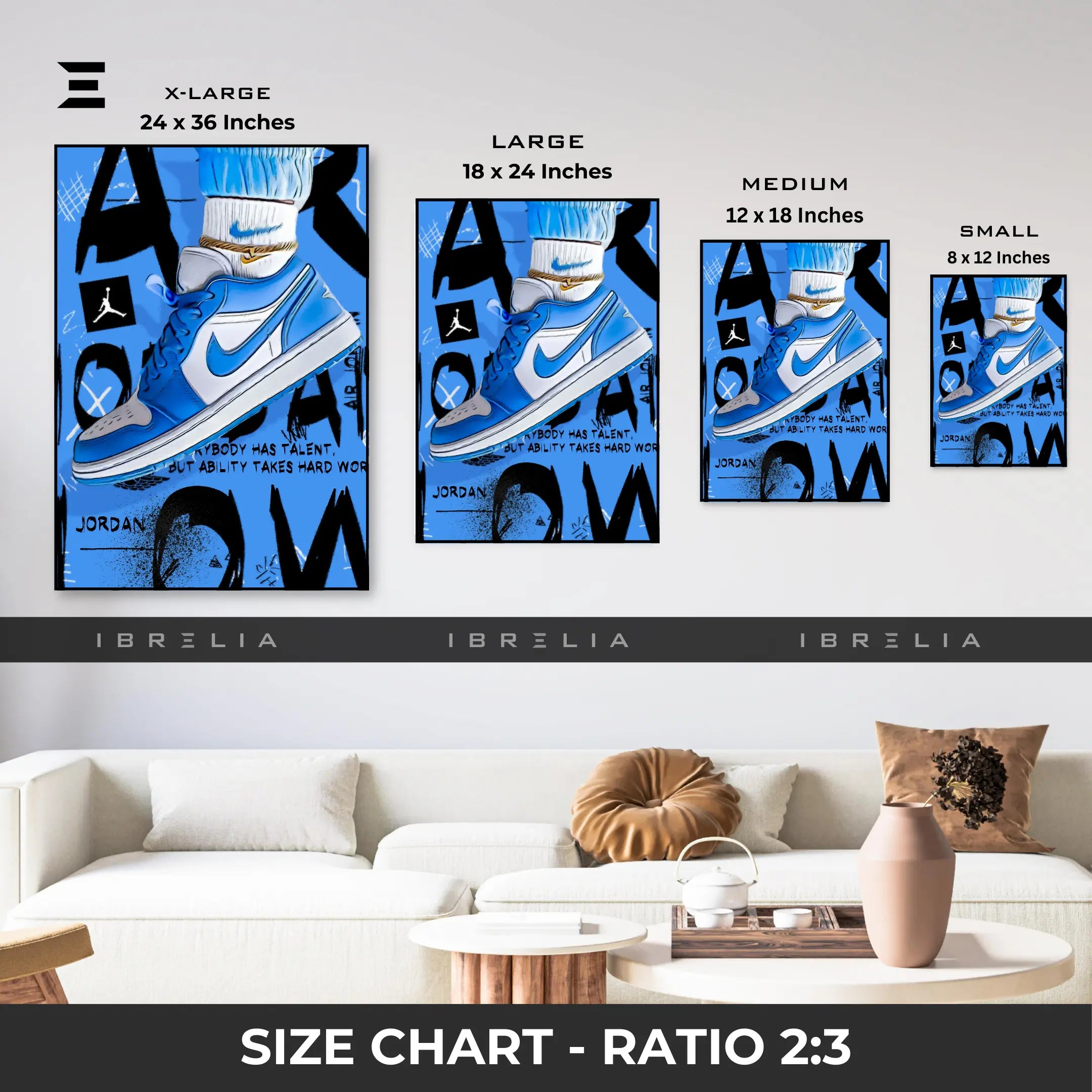 Air Jordan Graffiti Pop Art Resin Wall Art – “Hard Work” Edition | IBRELIA IBRELIA