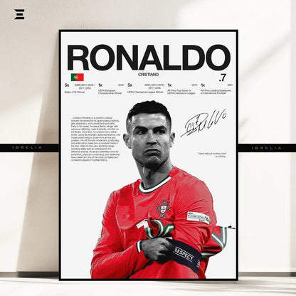 Premium Resin Coated Wall Art – Cristiano Ronaldo Printed Signature Collectible Frame | IBRELIA Pakistan IBRELIA