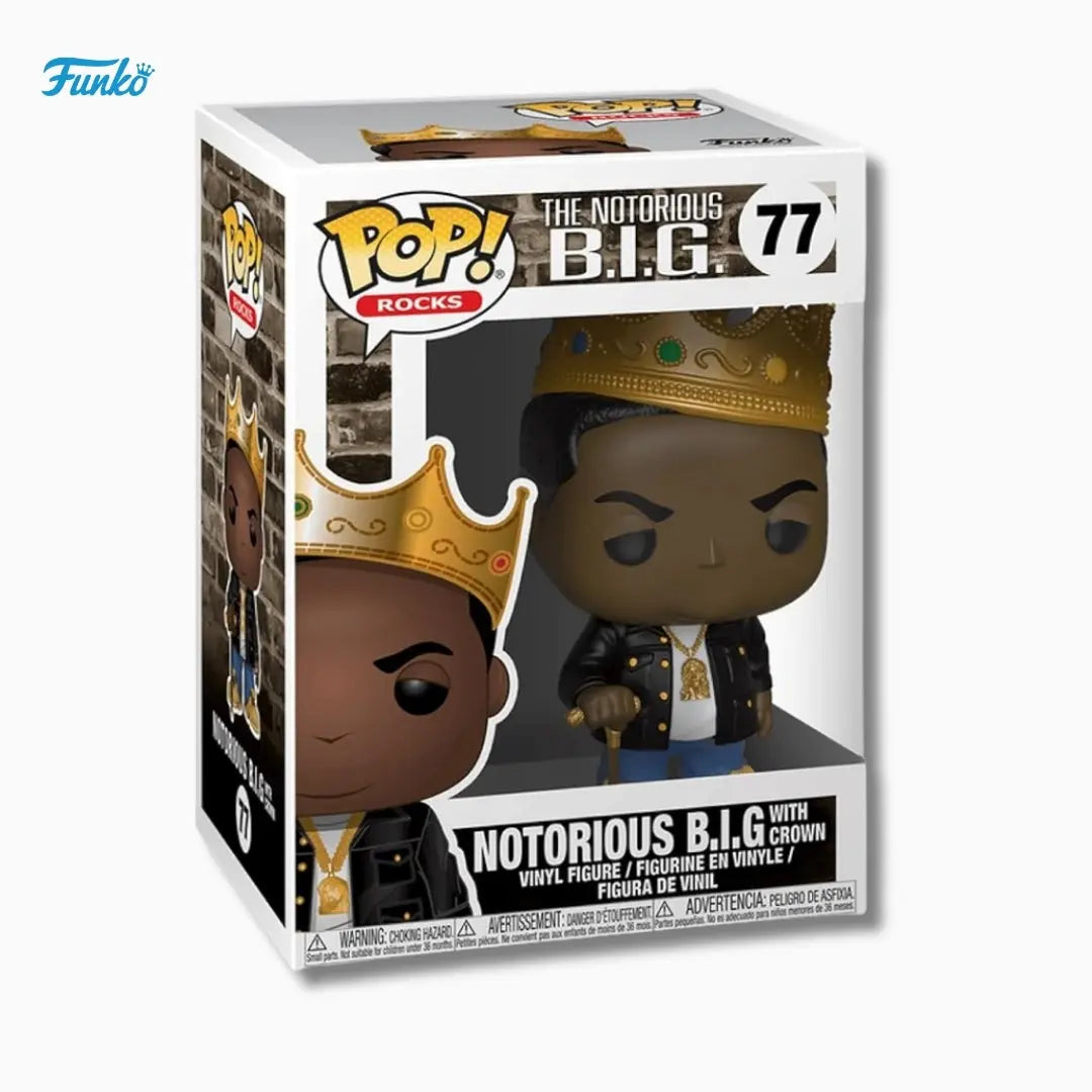 Funko Pop! Rocks: Notorious B.I.G. with Crown #77 – Biggie Smalls Vinyl Figure (4-Inch) IBRELIA