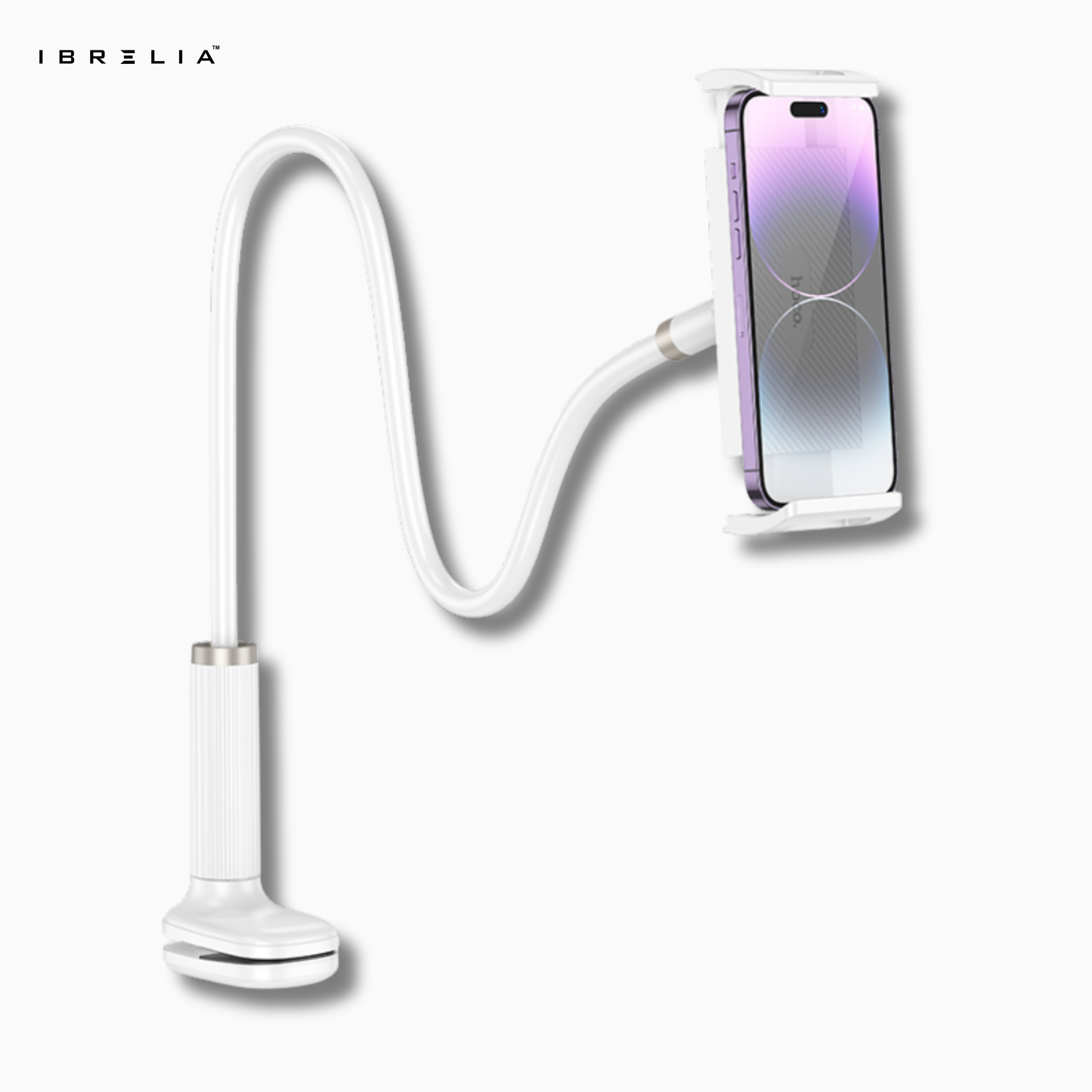 HOCO HD10 Universal Lazy Stand – Flexible Long Arm Holder for Phone & Tablet (Black / White) | IBRELIA™