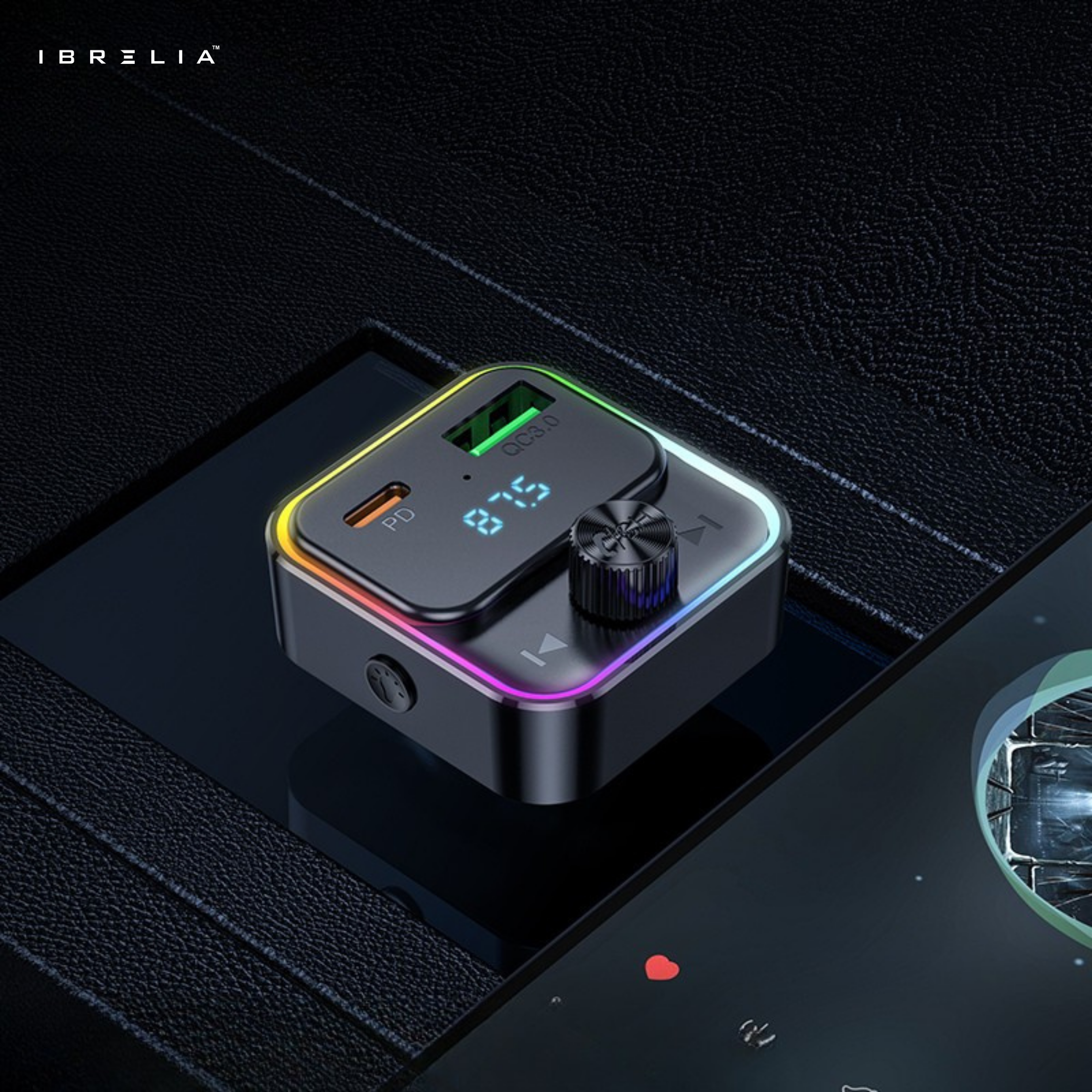 HOCO E81 PD30W + QC3.0 In-Car Wireless FM Transmitter – Bluetooth 5.0 Fast Charging Car Adapter | IBRELIA™