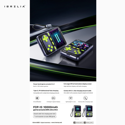 REMAX 20W 2-in-1 Retro Gaming Console Power Bank 10000mAh | Wireless Charging | IBRELIA™