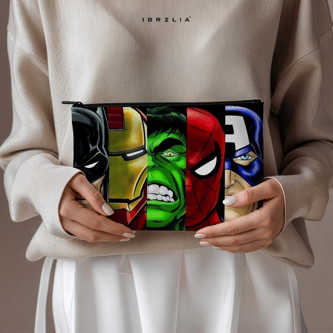 Iconic Cartoon Legends Makeup & Pencil Pouch – Double-Sided Print – IBRELIA™ IBRELIA