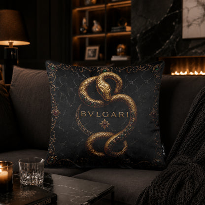 Bvlgari Serpenti Cushion | Premium Velvet Suede | Double-Sided Print