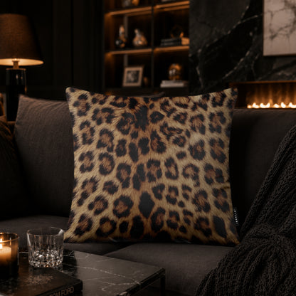 Luxury Leopard Print Cushion | Premium Velvet Suede | Double-Sided Print