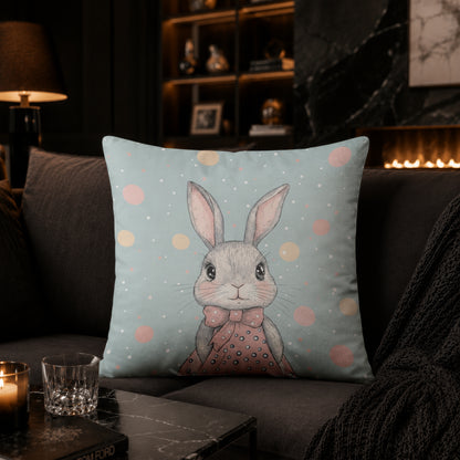 Cute Bunny Nursery Cushion | Premium Velvet Suede | Double-Sided Print
