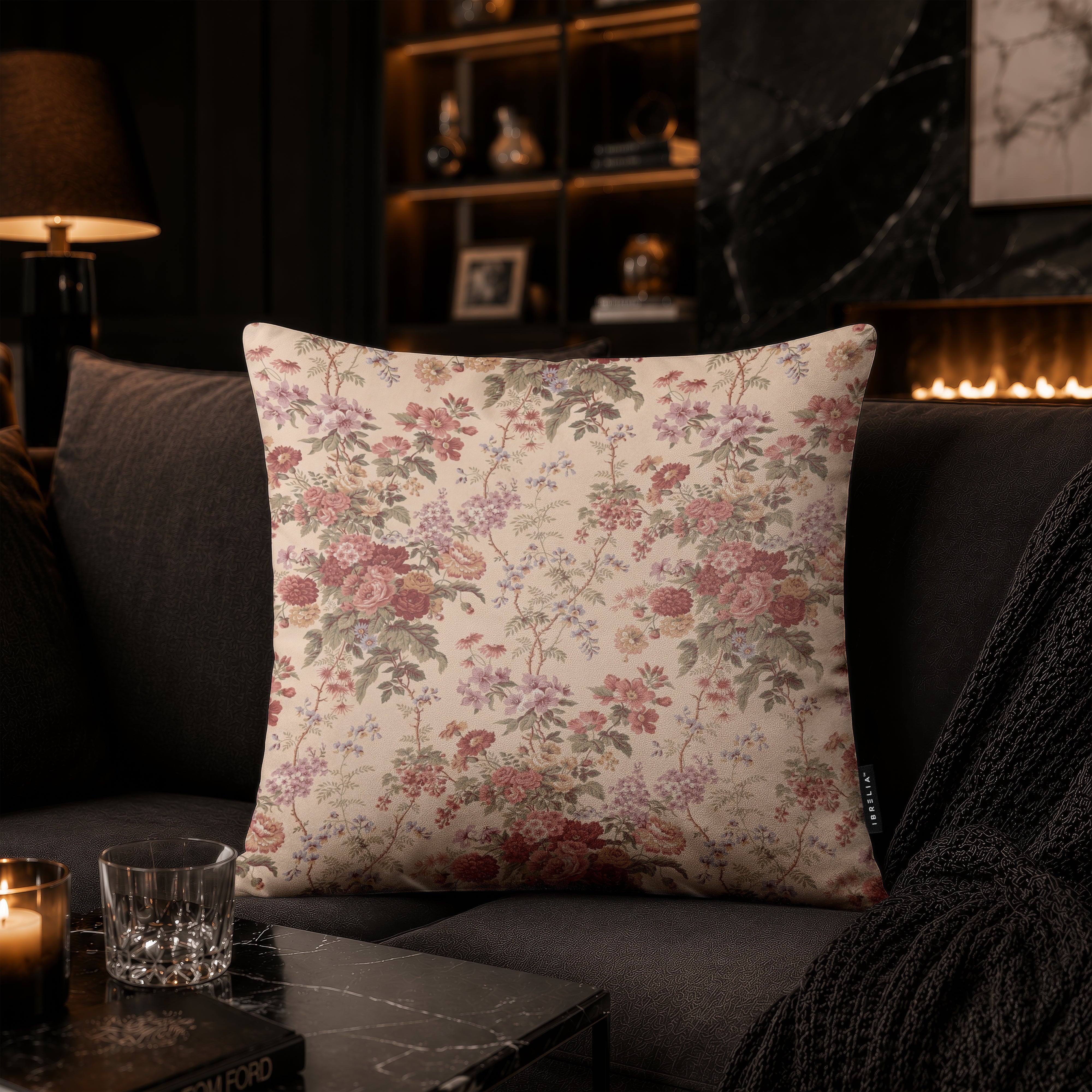 Vintage Floral Cottage Cushion | Premium Velvet Suede | Double-Sided Print