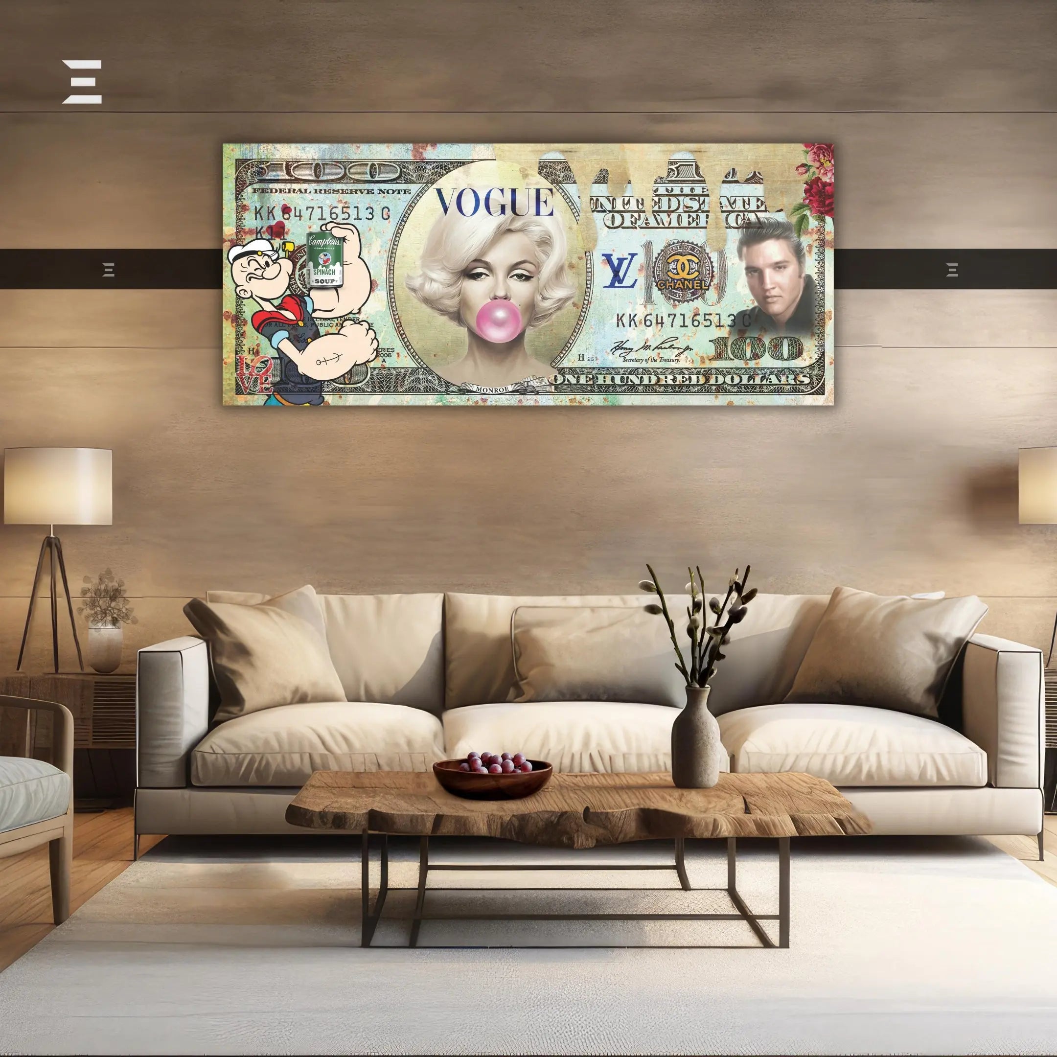 Ultra Wide Wall Art – Exclusive Pop Art Dollar Design | IBRELIA IBRELIA