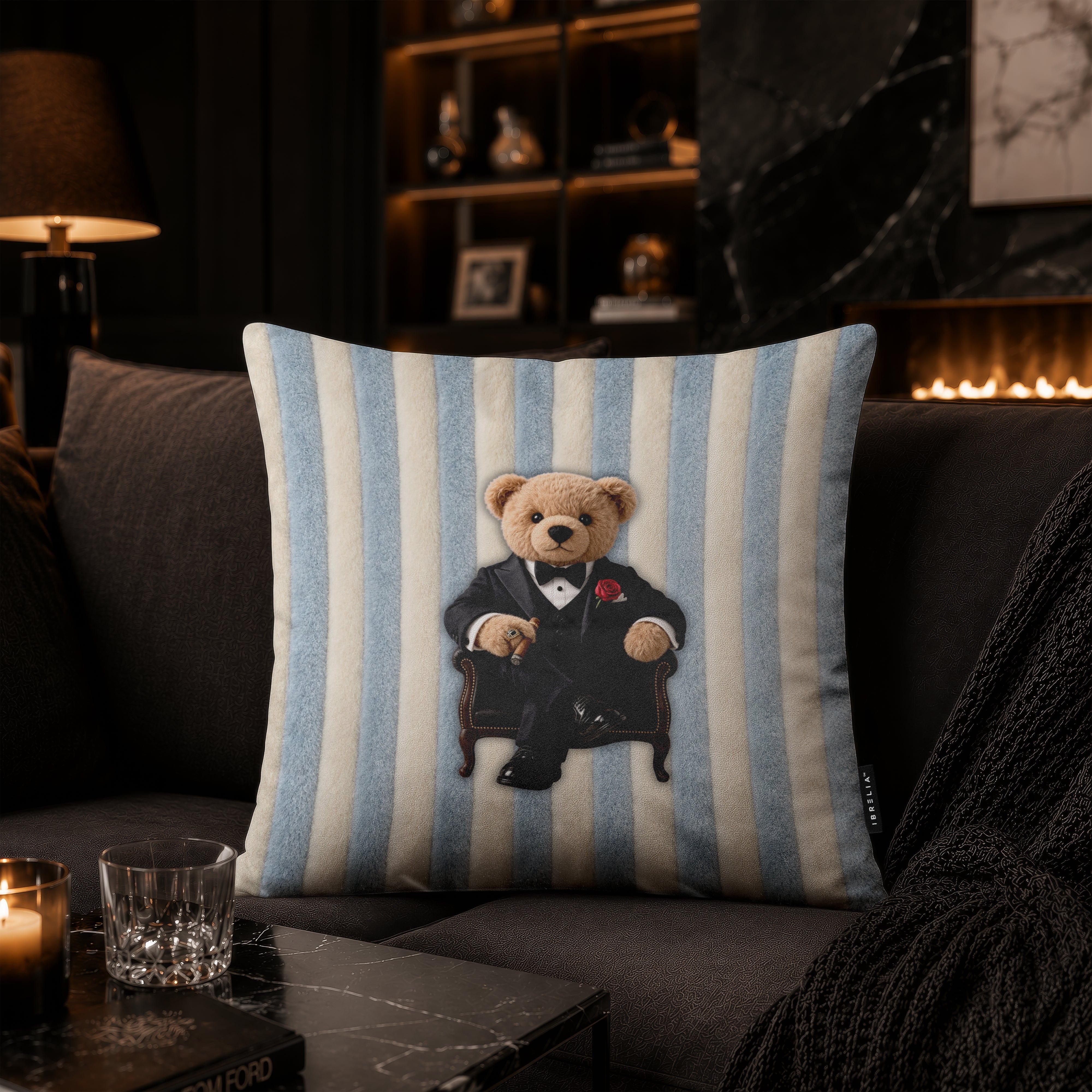 Don Vito Corleone Teddy Bear Cushion | Premium Velvet Suede | Double-Sided Print