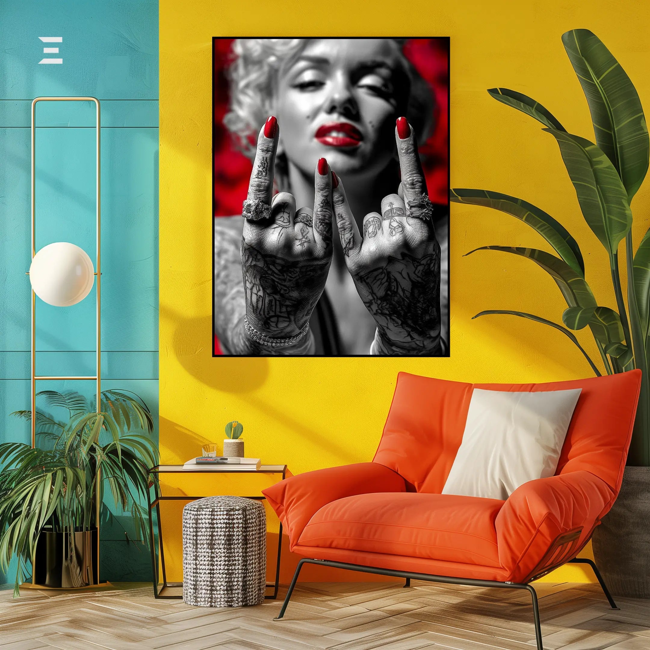 Marilyn Monroe Graffiti Pop Art Resin Wall Art – “Red Lips & Inked Attitude” Edition | IBRELIA IBRELIA