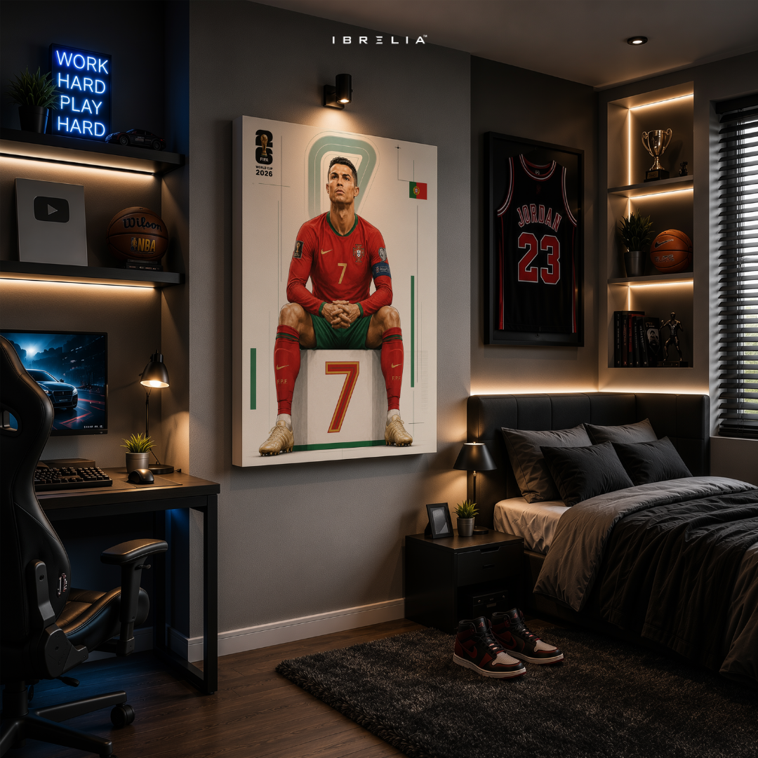 Cristiano Ronaldo FIFA World Cup 2026 Wall Art – Portugal Football Legend Poster | IBRELIA™