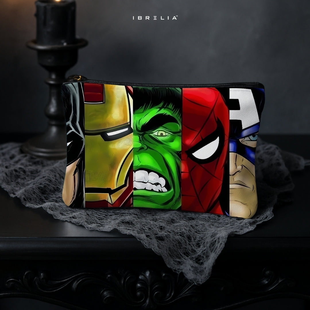 Iconic Cartoon Legends Makeup & Pencil Pouch – Double-Sided Print – IBRELIA™ IBRELIA