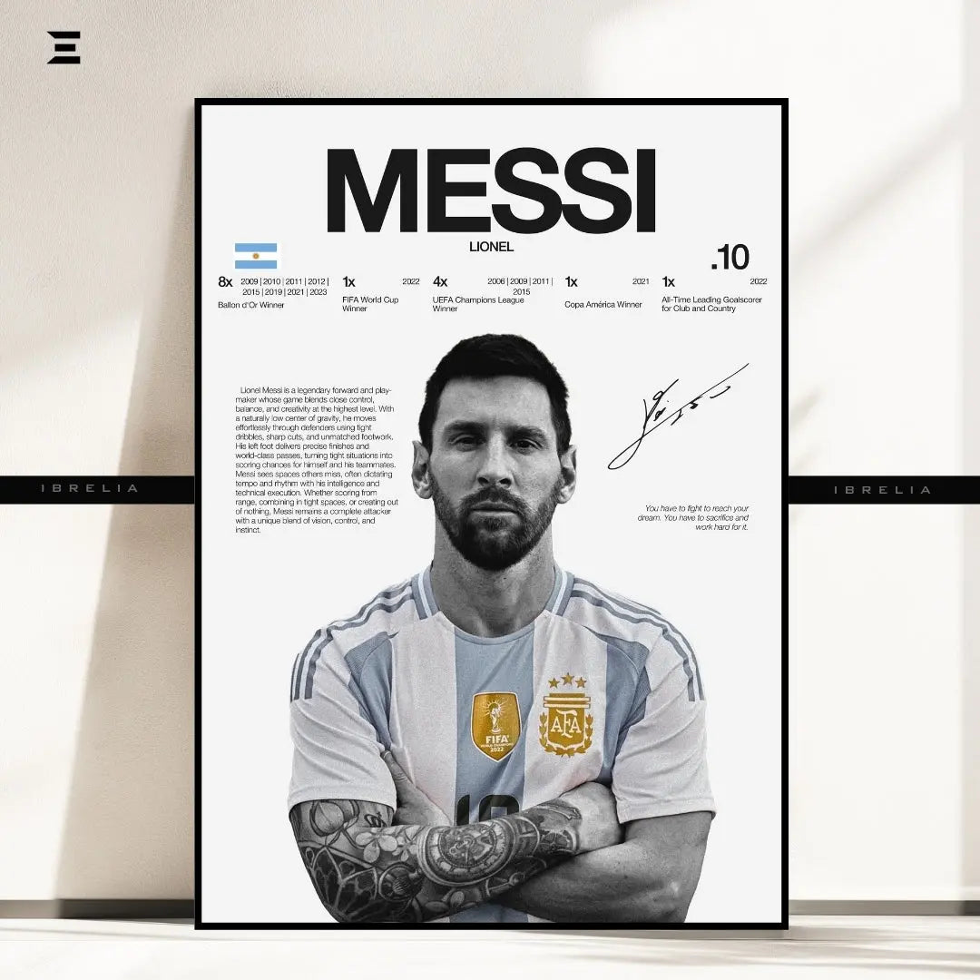 Premium Resin Coated Wall Art – Lionel Messi Argentina Printed Signature Collectible | IBRELIA Pakistan IBRELIA