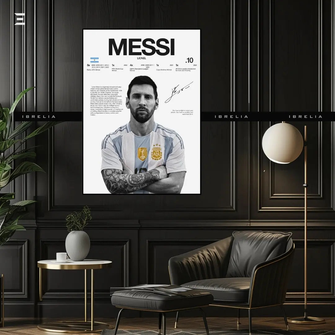 Premium Resin Coated Wall Art – Lionel Messi Argentina Printed Signature Collectible | IBRELIA Pakistan IBRELIA