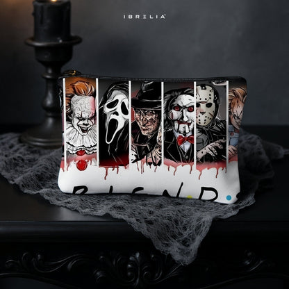 Horror Icons Friends Style Makeup & Pencil Pouch – Double-Sided Print – IBRELIA™ IBRELIA