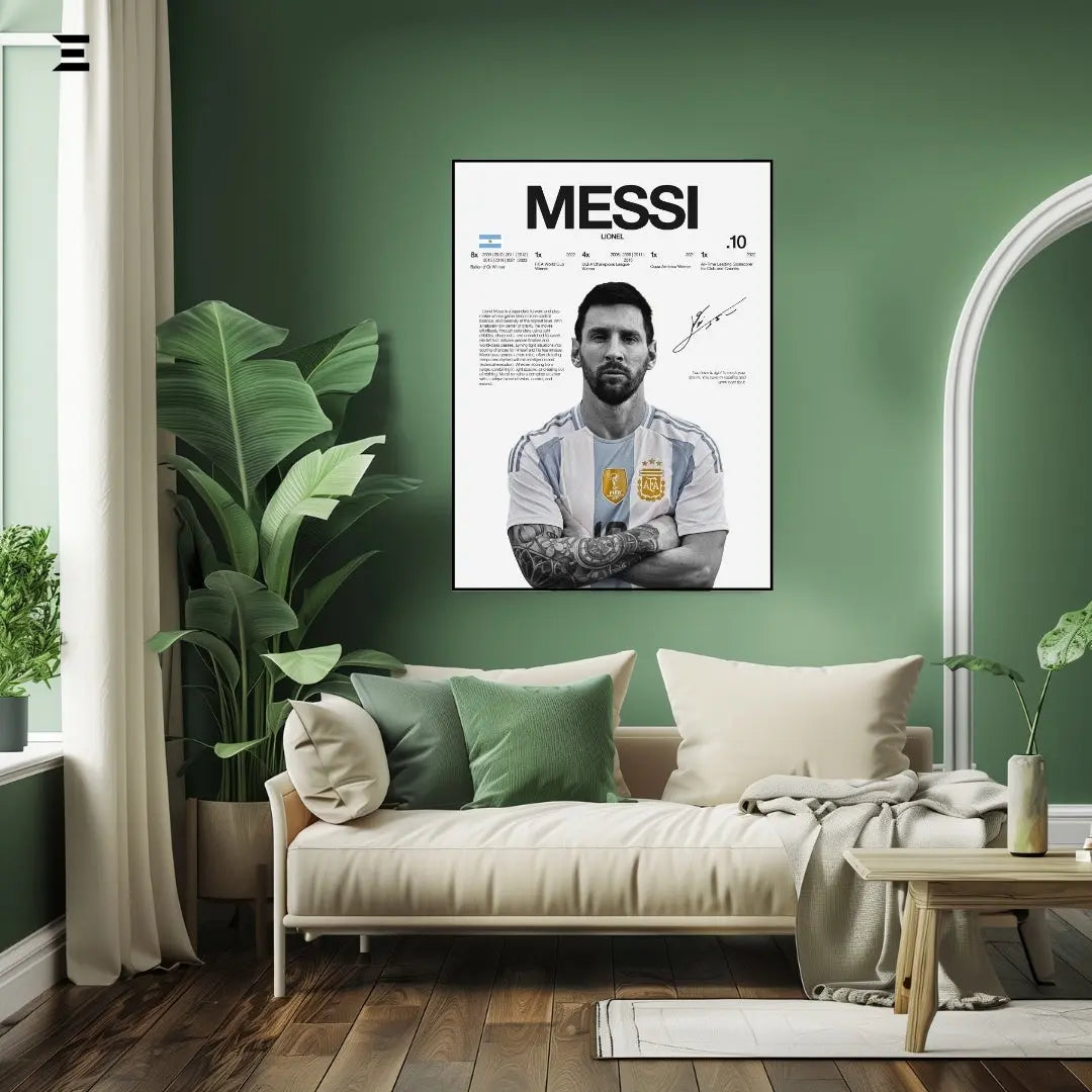 Premium Resin Coated Wall Art – Lionel Messi Argentina Printed Signature Collectible | IBRELIA Pakistan IBRELIA