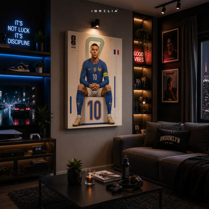 Kylian Mbappé FIFA World Cup 2026 Wall Art – France Football Superstar Poster | IBRELIA™