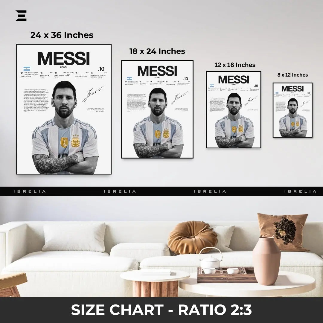 Premium Resin Coated Wall Art – Lionel Messi Argentina Printed Signature Collectible | IBRELIA Pakistan IBRELIA