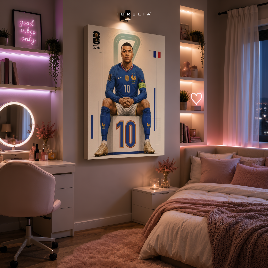 Kylian Mbappé FIFA World Cup 2026 Wall Art – France Football Superstar Poster | IBRELIA™