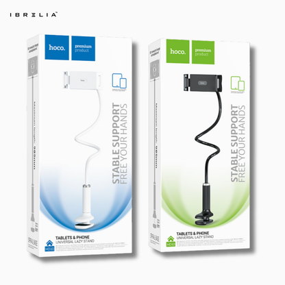 HOCO HD10 Universal Lazy Stand – Flexible Long Arm Holder for Phone & Tablet (Black / White) | IBRELIA™