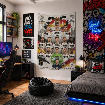Germany National Team – FIFA World Cup 2026 Squad – Premium Jute Fabric Tapestry – IBRELIA™