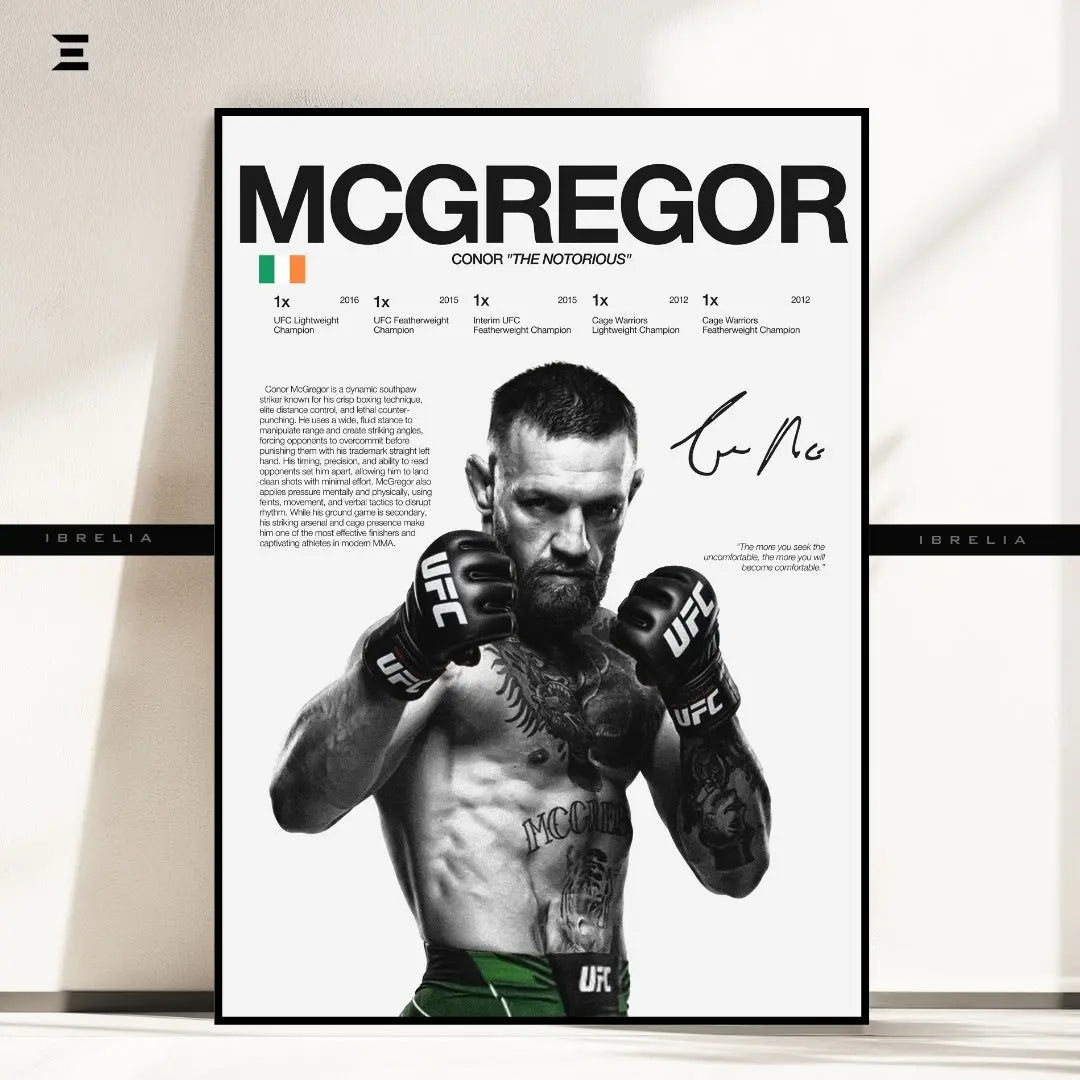 Premium Resin Coated Wall Art – Conor McGregor Printed Signature Collectible Frame | IBRELIA Pakistan IBRELIA