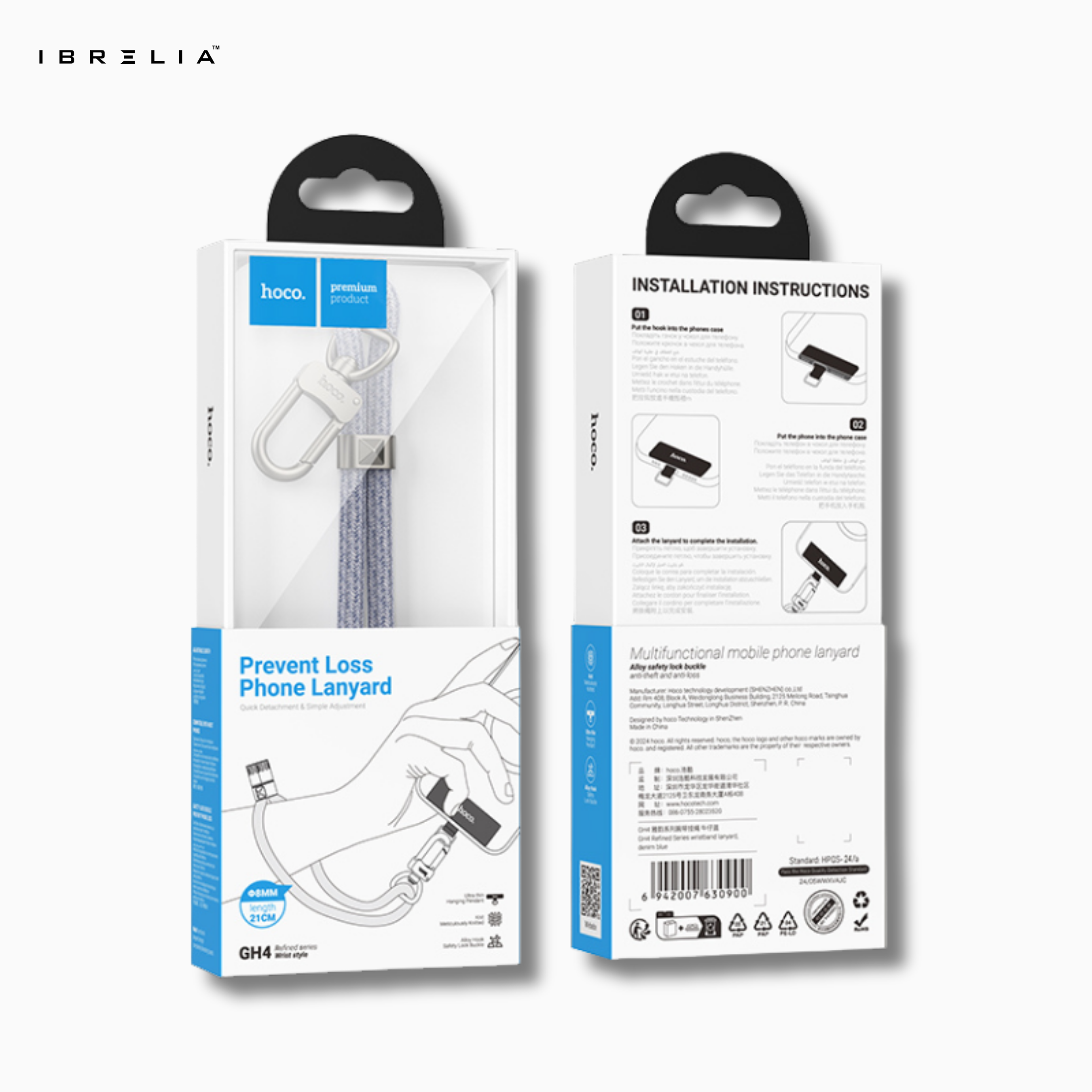 HOCO GH4 Prevent Loss Phone Lanyard – Anti-Drop Nylon Strap with Zinc Alloy Hook | IBRELIA™