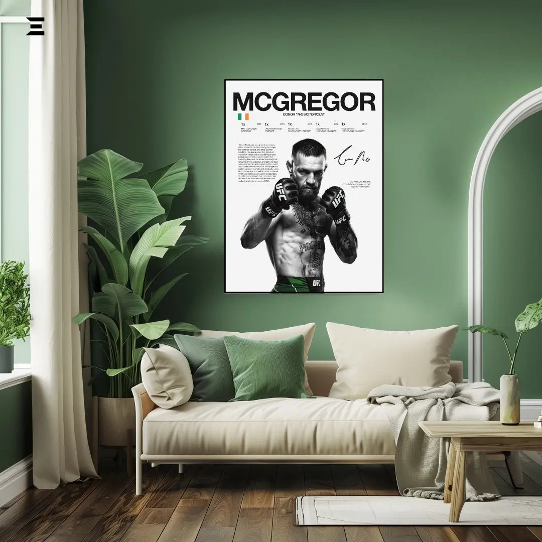 Premium Resin Coated Wall Art – Conor McGregor Printed Signature Collectible Frame | IBRELIA Pakistan IBRELIA
