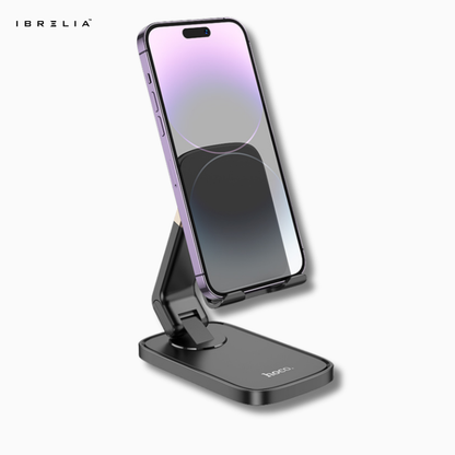 HOCO HD8 – Folding & Retractable Phone Desktop Stand – Premium Adjustable Holder (Black/White) – HOCO | IBRELIA™
