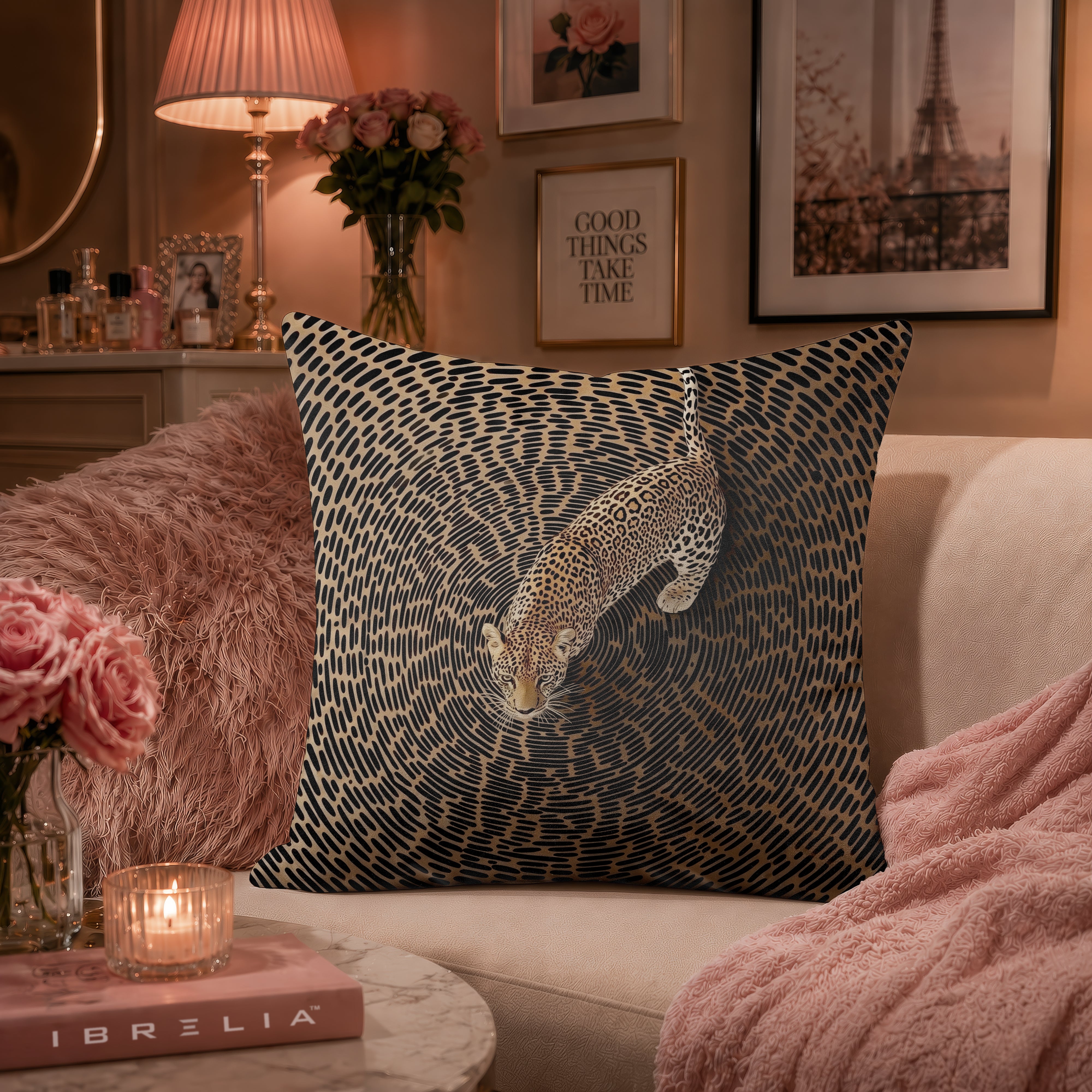 Modern Leopard Abstract Cushion | Premium Velvet Suede | Double-Sided Print