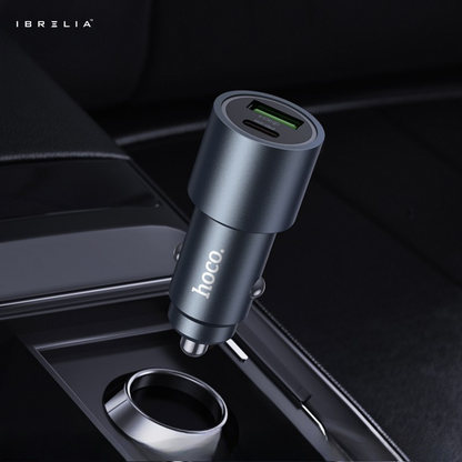 HOCO Z60 Bloom 48W Dual-Port Car Charger – PD30W + QC3.0 Fast Charging | IBRELIA™