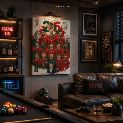 Portugal FIFA World Cup 2026 Team Wall Art – Cristiano Ronaldo Football Poster | IBRELIA™
